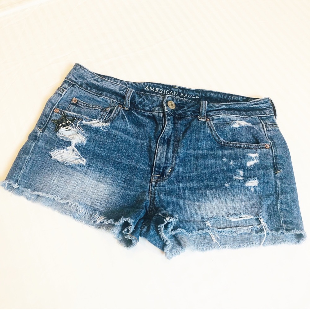 American Eagle Distressed Cutoffs